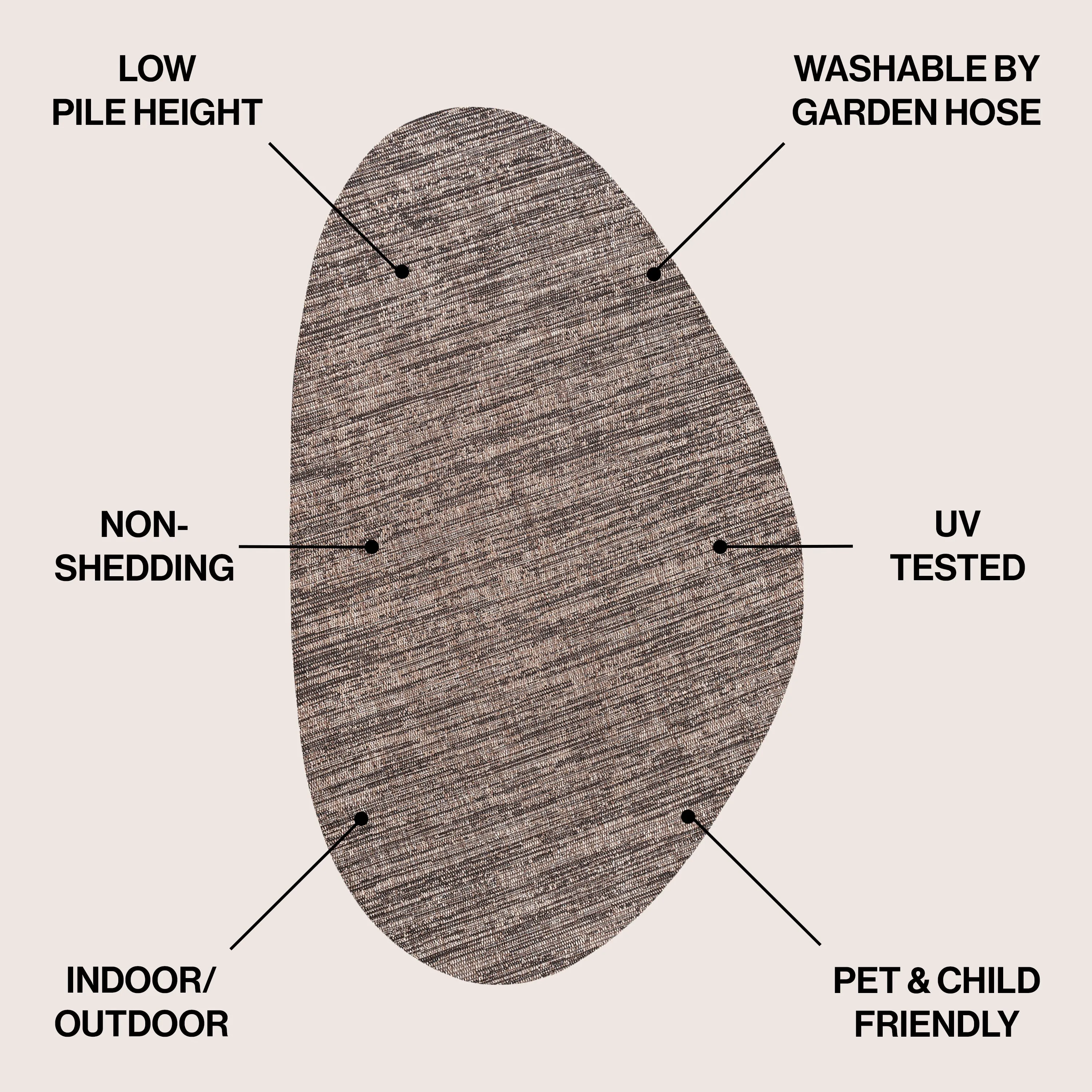 Callan Modern Rustic Abstract Indoor/Outdoor Shaped Area Rug