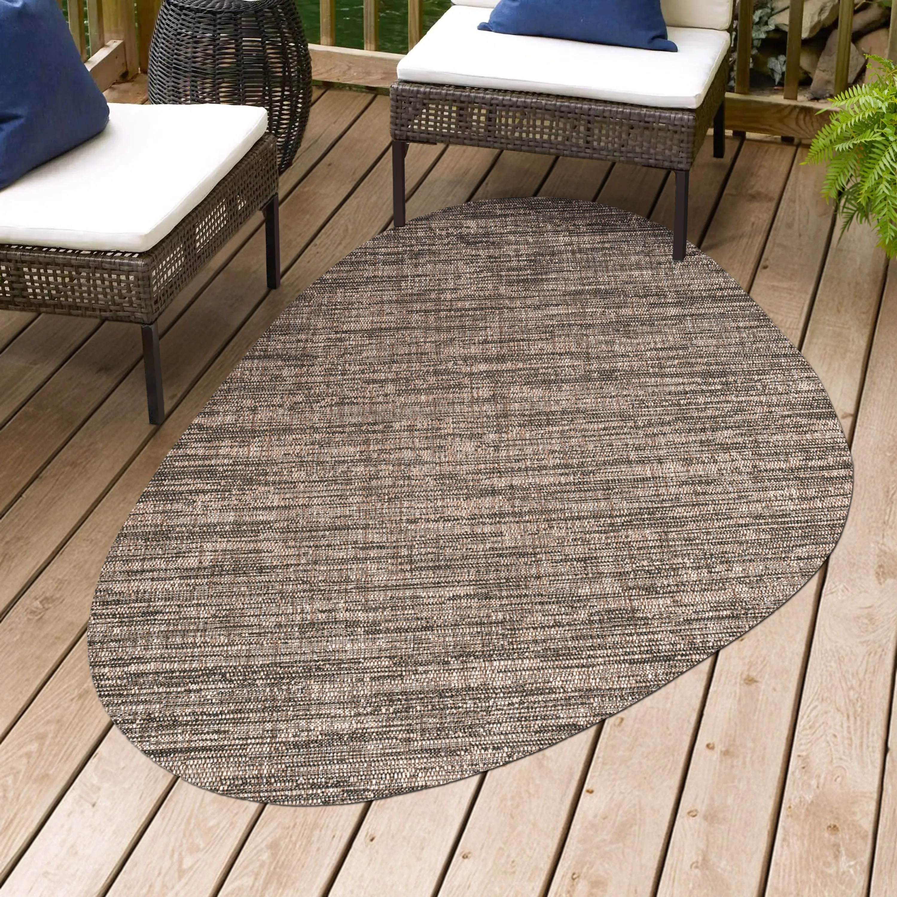 Callan Modern Rustic Abstract Indoor/Outdoor Shaped Area Rug