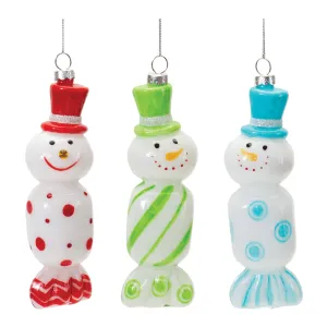 Candy Snowman Ornament (Set of 12 6.25"H Glass Cheap Holiday Home Decor