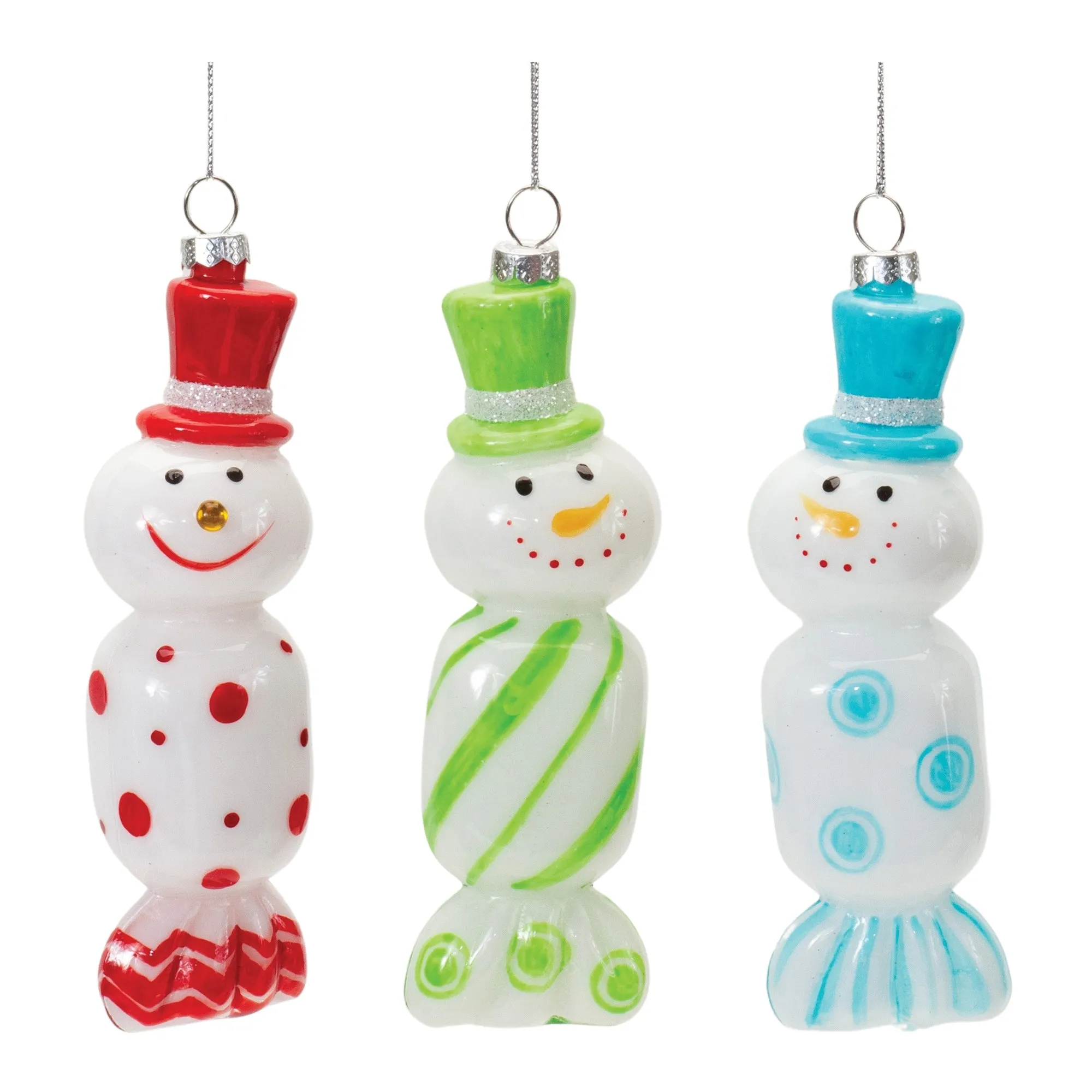 Candy Snowman Ornament (Set of 12 6.25"H Glass Cheap Holiday Home Decor