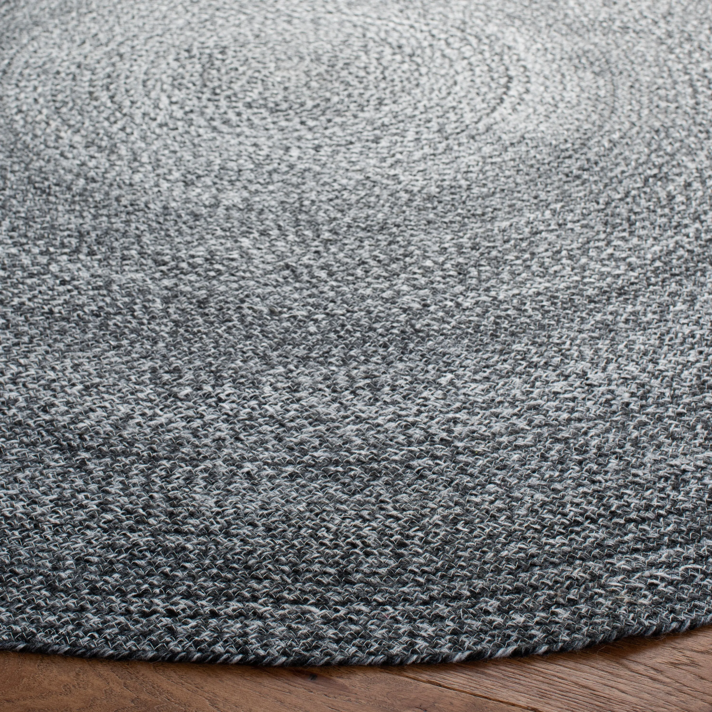 Cape Cod Hand Made Area Rug, Charcoal Country Floral Style Non-Shedding