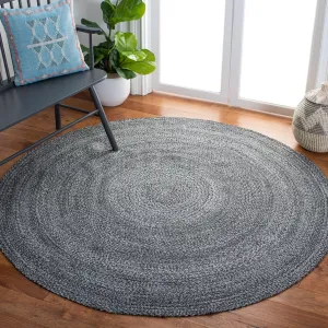 Cape Cod Hand Made Area Rug, Charcoal Country Floral Style Non-Shedding Area Rugs weekend promo