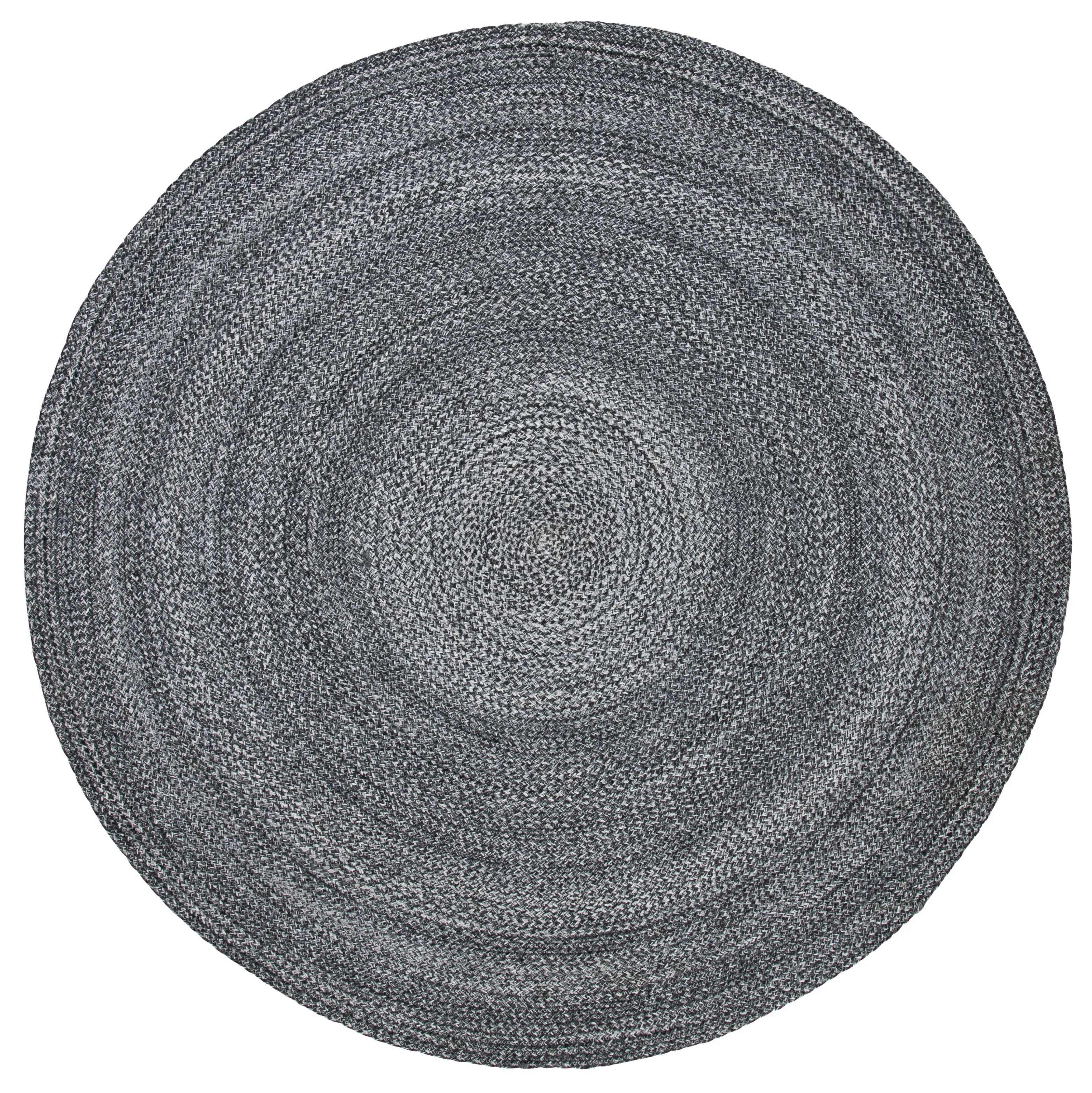 Cape Cod Hand Made Area Rug, Charcoal Country Floral Style Non-Shedding