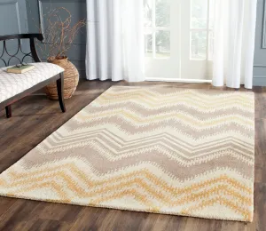 Capri Hand Made Area Rug, Grey / Gold Contemporary Style Non-Shedding Area Rugs mega sale