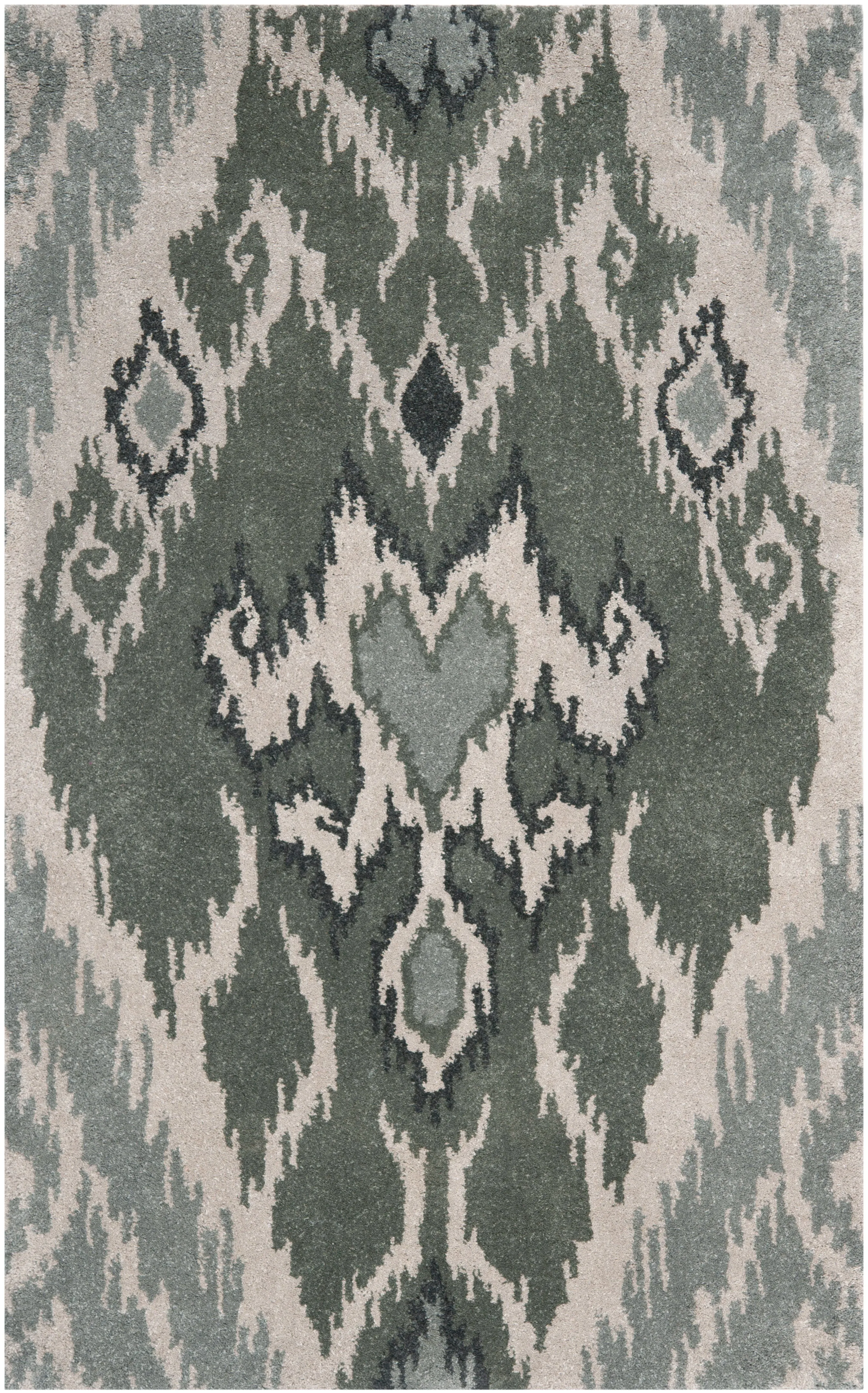 Capri Hand Made Area Rug, Multi / Grey Bohemian Style Non-Shedding