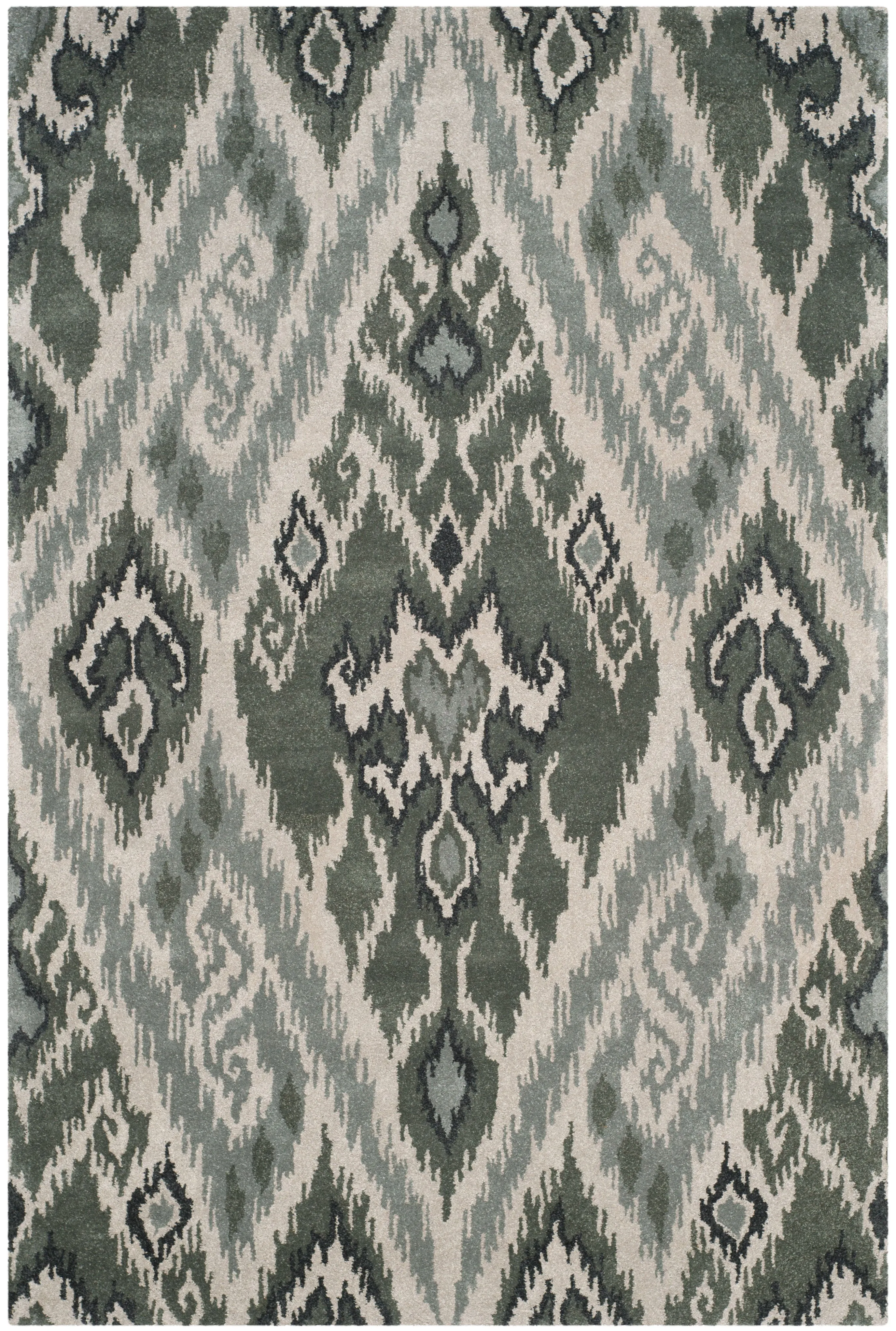 Capri Hand Made Area Rug, Multi / Grey Bohemian Style Non-Shedding