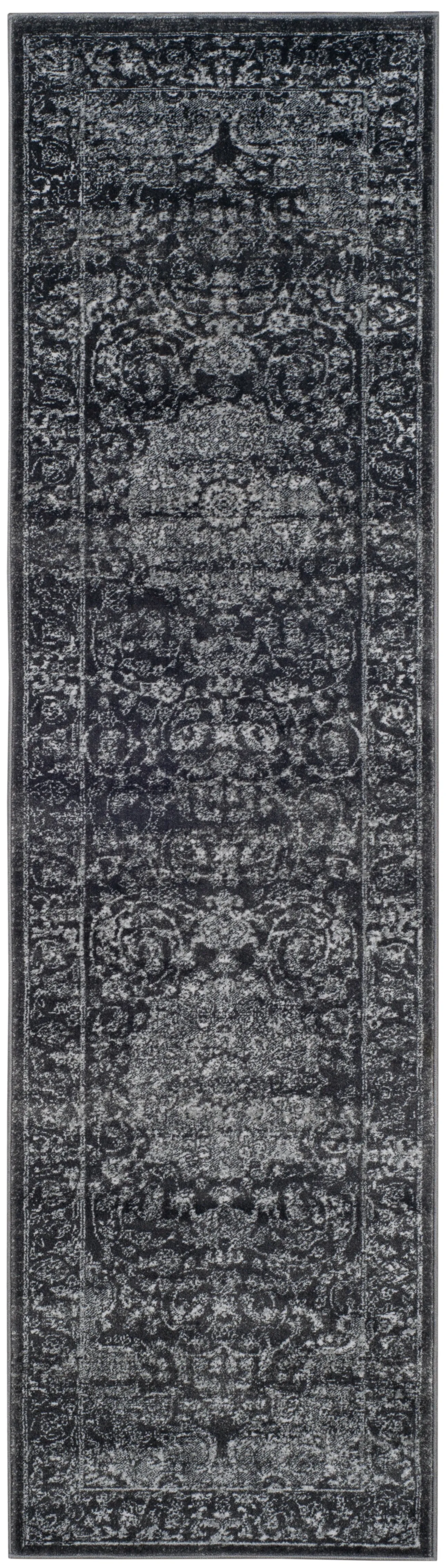 Carnegie Machine Made Area Rug, Dark Grey / Cream Traditional Style Easy Care