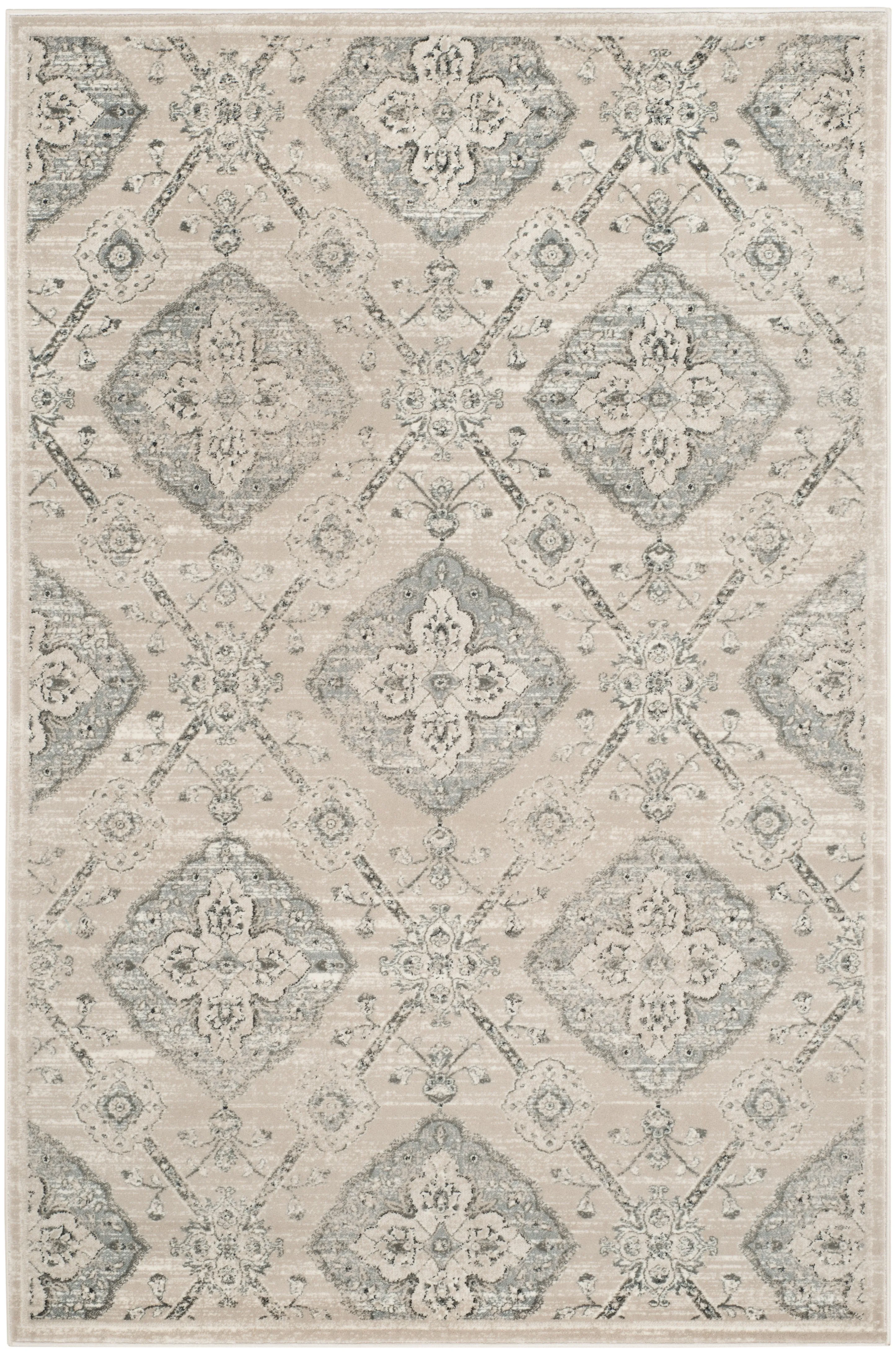 Carnegie Machine Made Area Rug, Taupe / Light Blue Traditional Style Easy Care