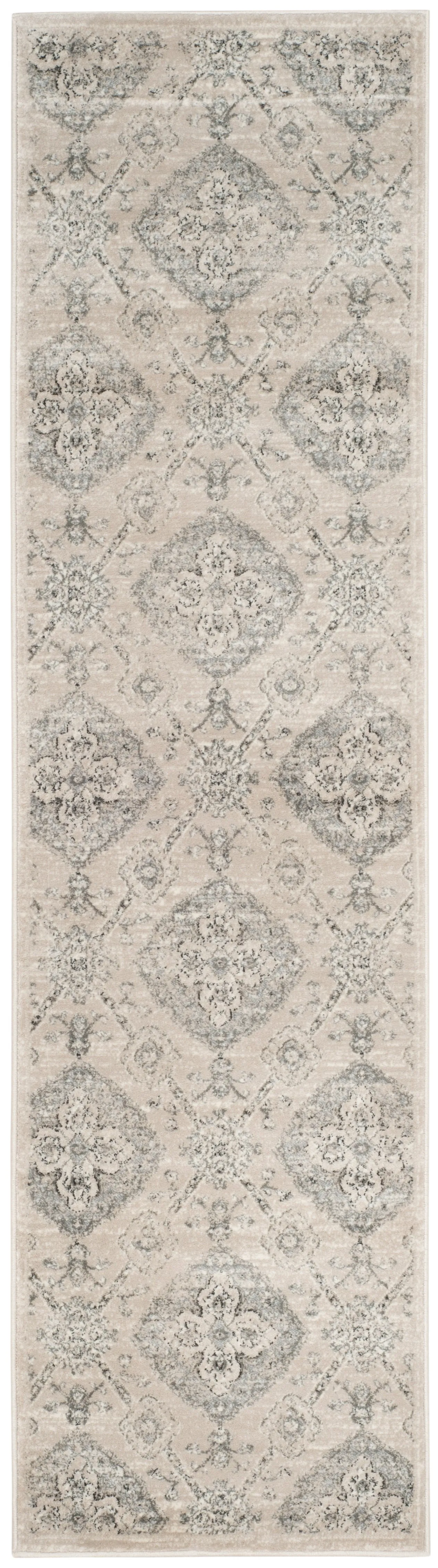 Carnegie Machine Made Area Rug, Taupe / Light Blue Traditional Style Easy Care