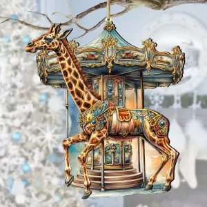 Carousel Giraffe Wooden Ornaments by G. Debrekht Holiday Decor clearance sale