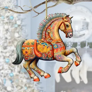 Carousel Horse Wooden Ornaments by G. Debrekht Holiday Decor clearance sale