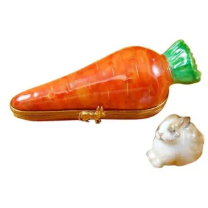 Carrot with Rabbit Limoges Collectible Boxes Rare Find