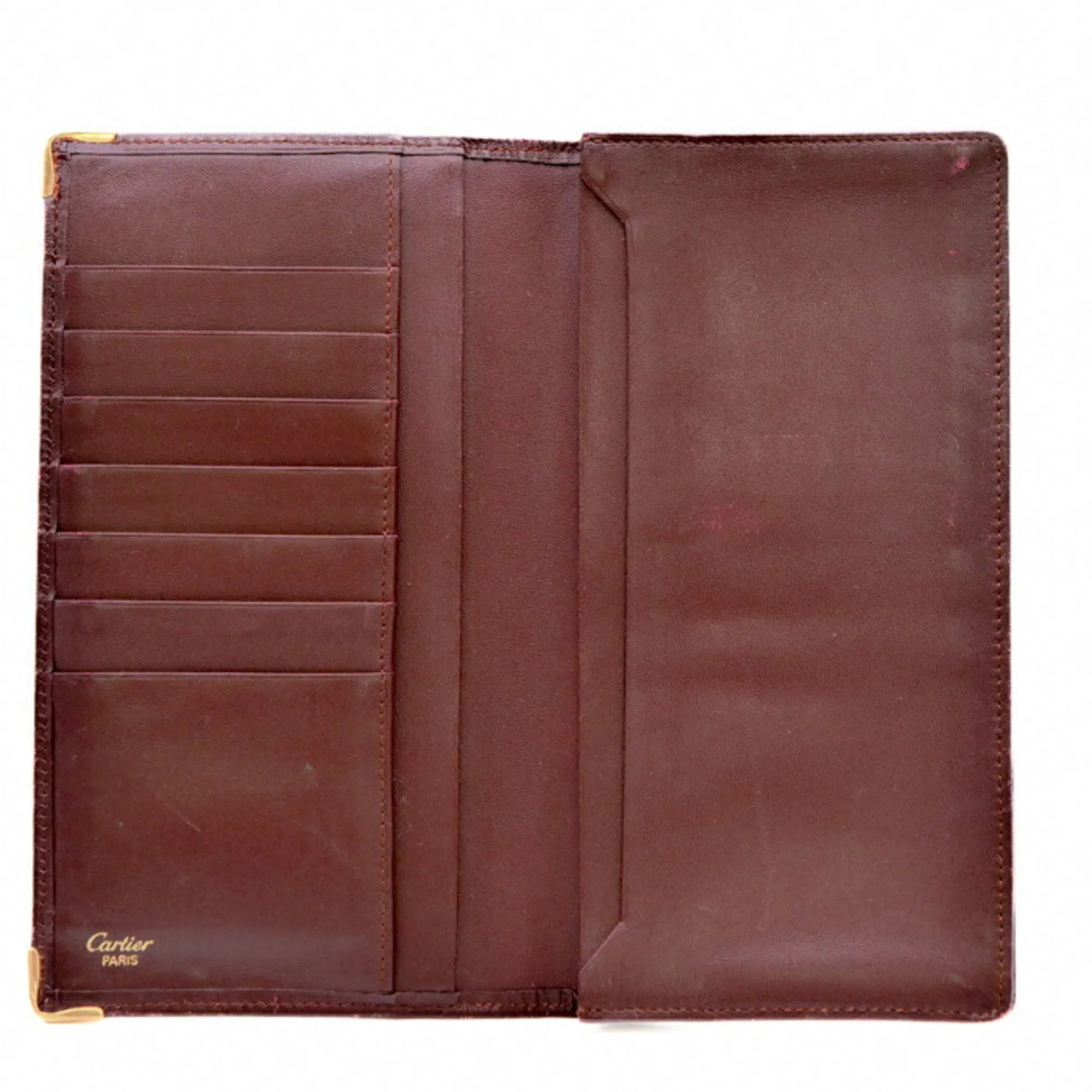 Cartier Leather Long Bill Wallet (Bi-Fold) (Pre-Owned)