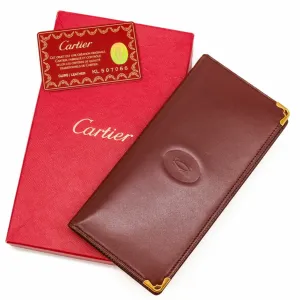 Cartier Leather Long Wallet (Bi-Fold) (Pre-Owned)