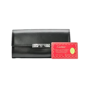 Cartier Leather Long Wallet (Bi-Fold) (Pre-Owned)