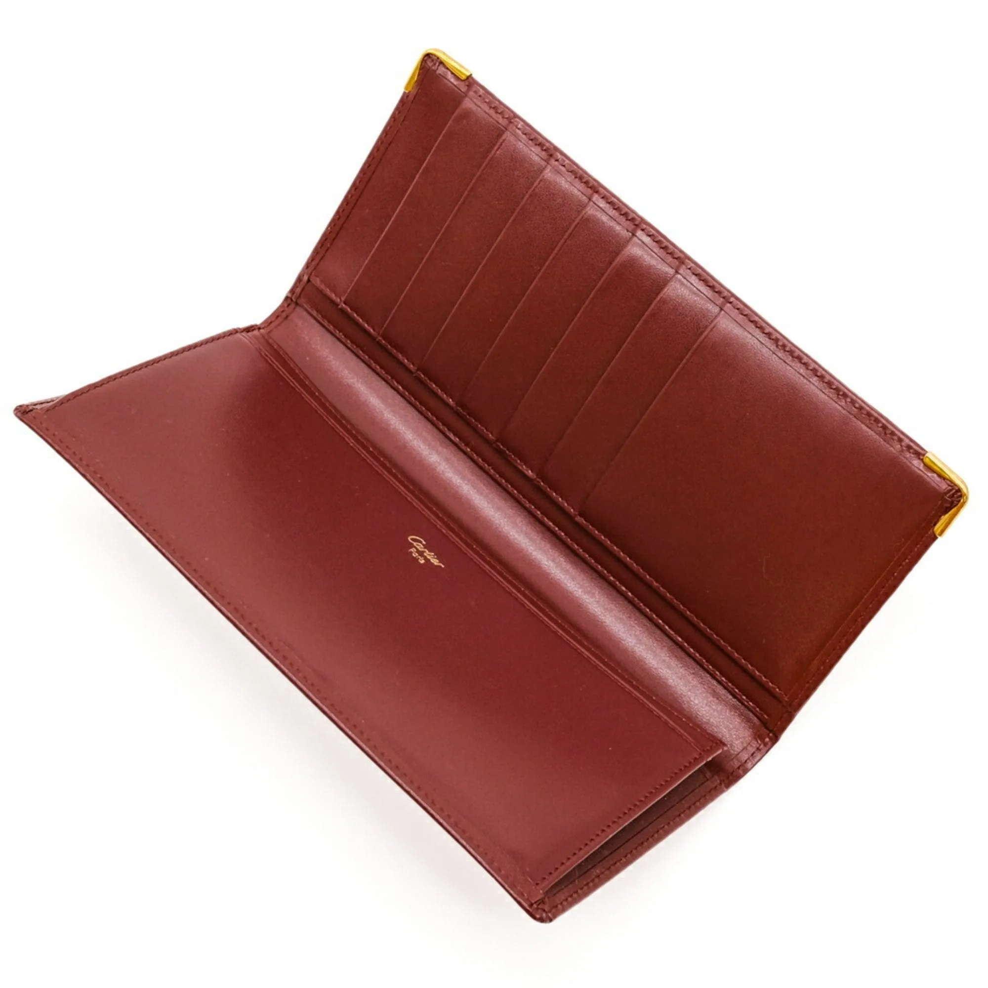 Cartier Leather Long Wallet (Bi-Fold) (Pre-Owned)