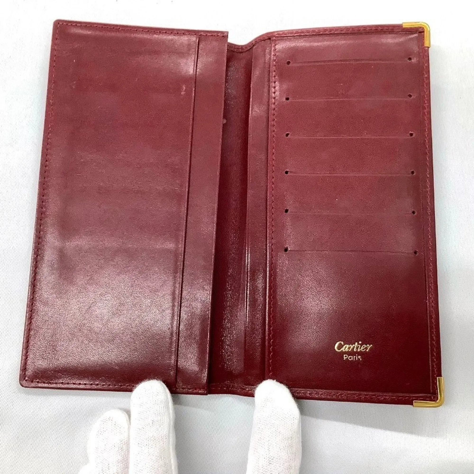 Cartier Must Leather Long Wallet (Bi-Fold) (Pre-Owned)