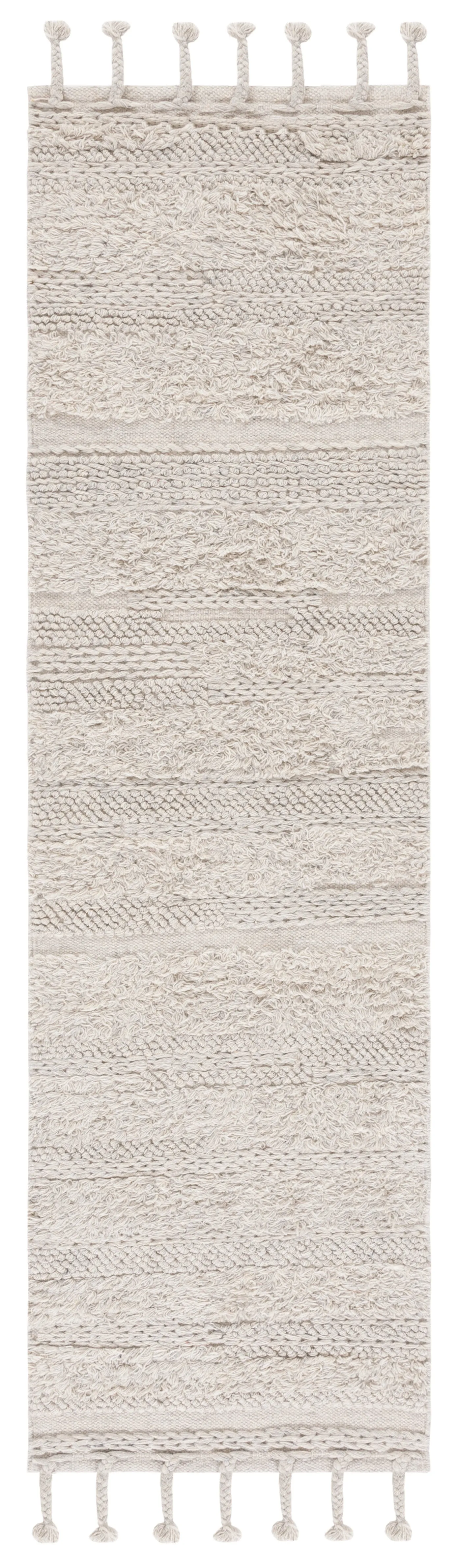 Casablanca Hand Made Area Rug, Grey Shag / Flokati Style Non-Shedding