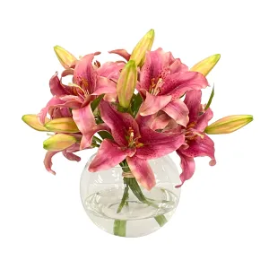 Casablanca Lilies in Bowl Artificial Flowers Spring Refresh