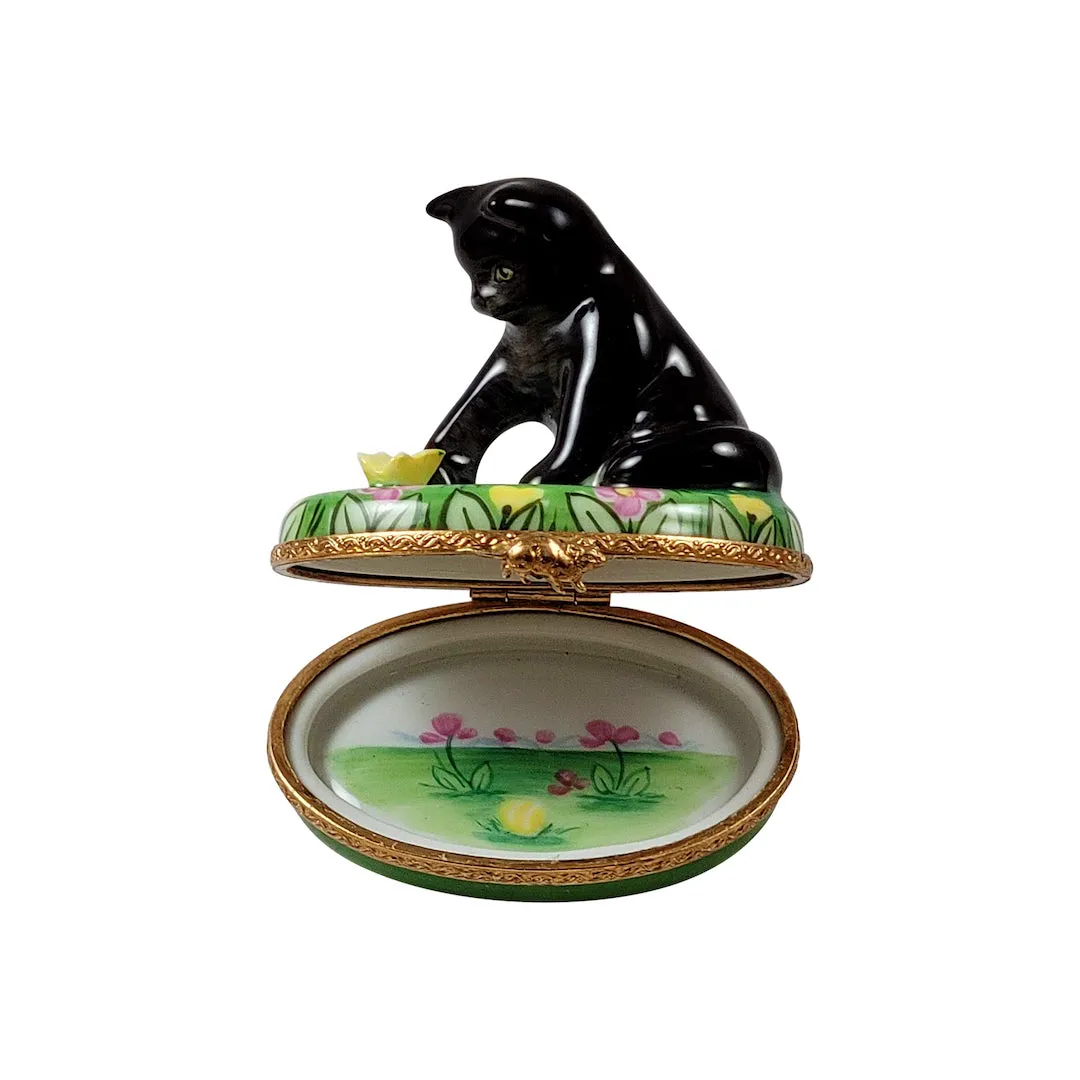 Cat with Butterfly Limoges Limoges Boxes collectors shop