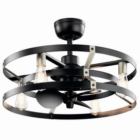 Cavelli 25"Ceiling Fan Satin Black Fandeliers FANS on sale now