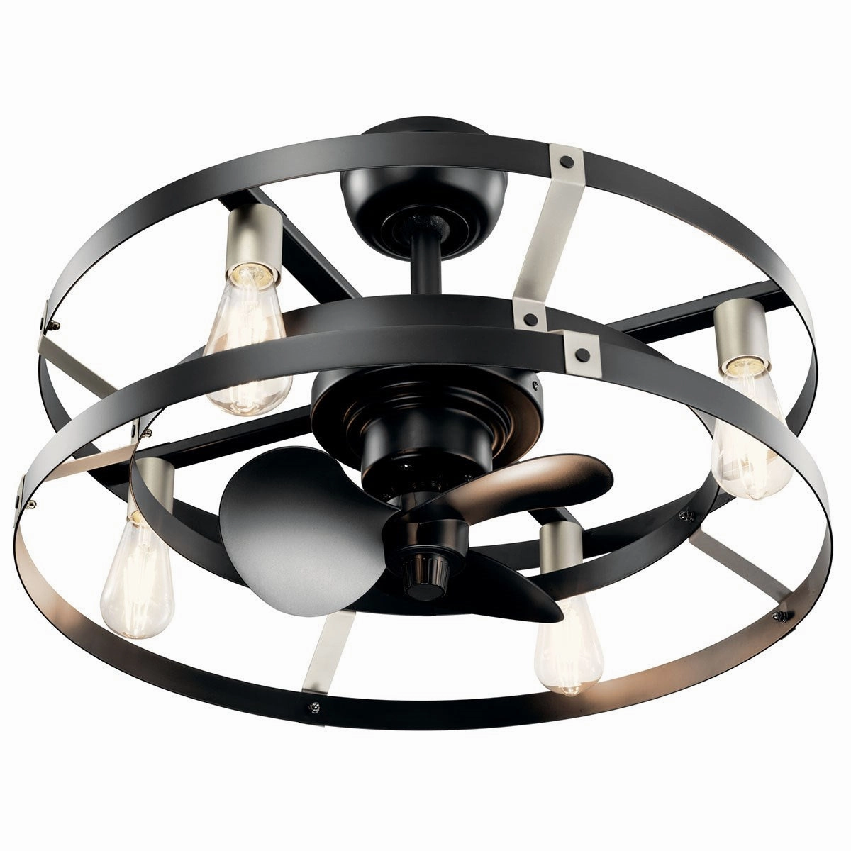 Cavelli 25"Ceiling Fan Satin Black Fandeliers at discount prices