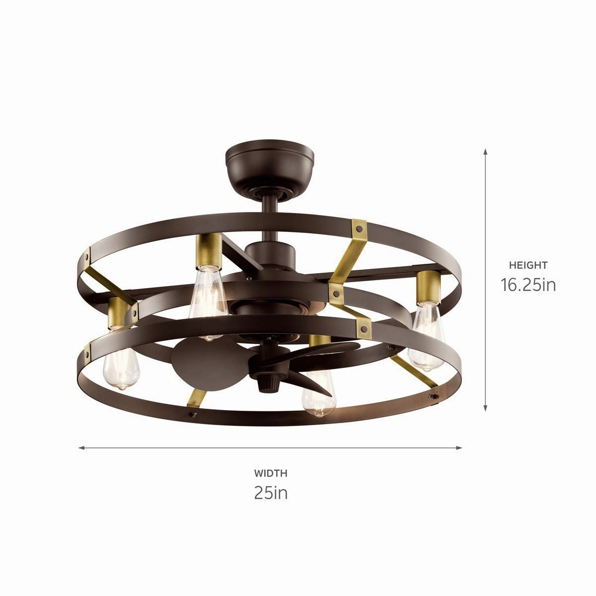 Cavelli 25"Ceiling Fan Satin Natural Bronze Fandeliers at discount prices