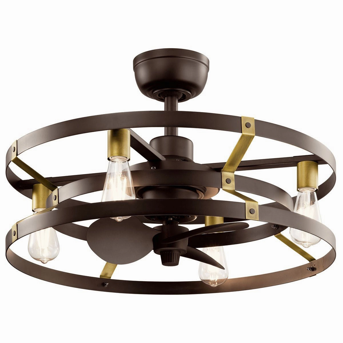 Cavelli 25"Ceiling Fan Satin Natural Bronze Fandeliers at discount prices