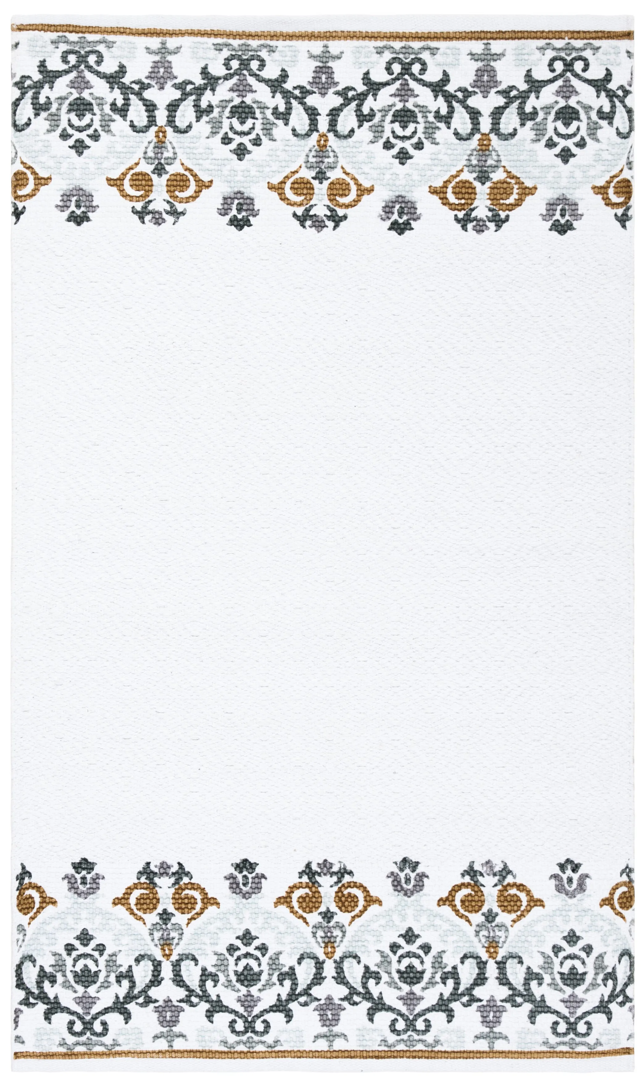 Cedar Brook Hand Made Area Rug, Ivory / Grey Traditional Style Non-Shedding