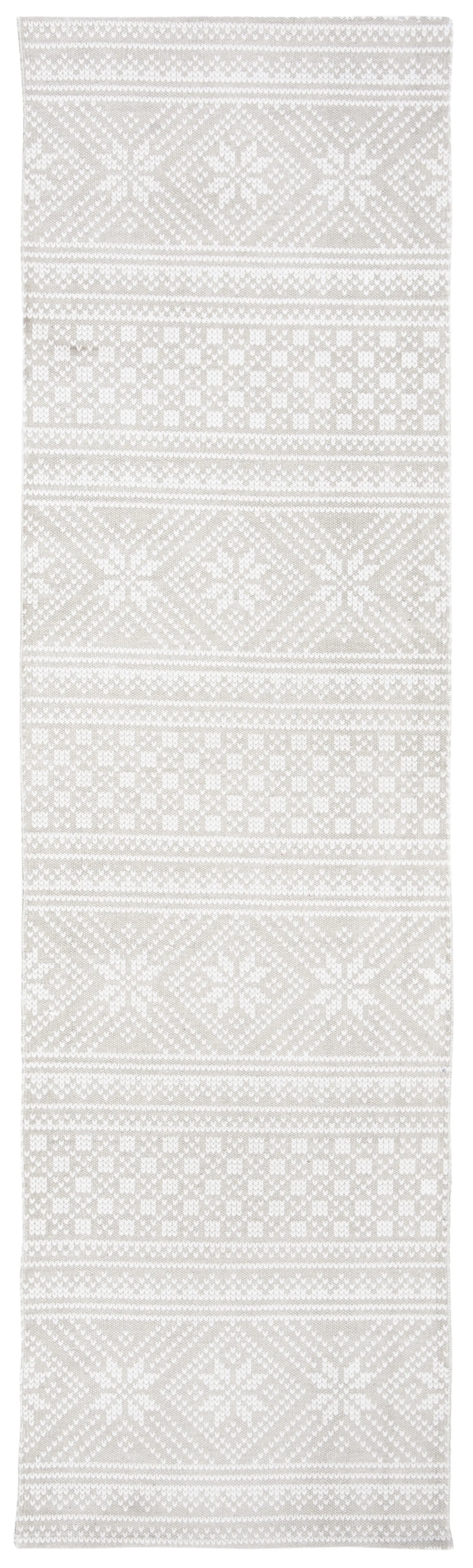 Cedar Brook Hand Made Area Rug, Silver / Ivory Bohemian Style Non-Shedding