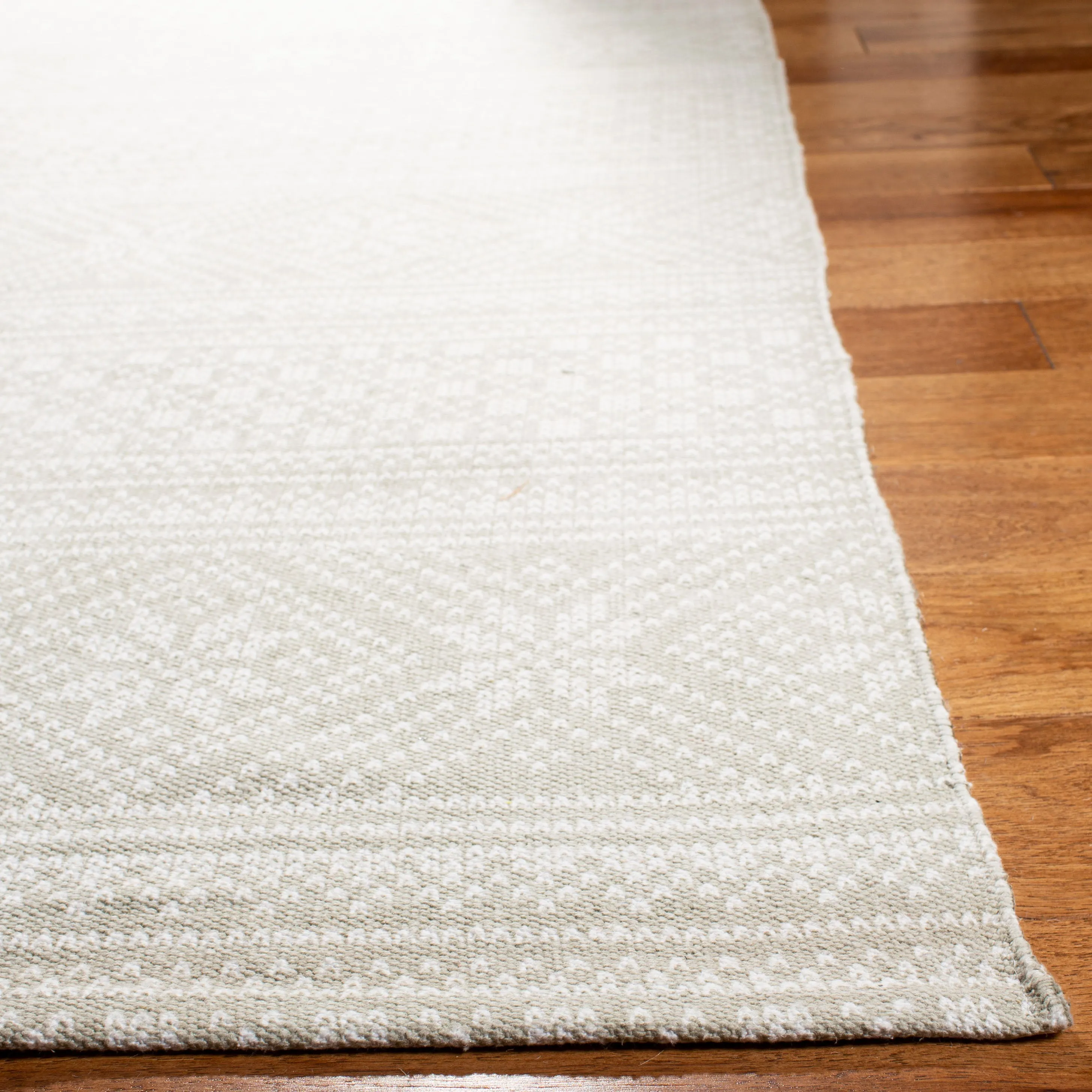Cedar Brook Hand Made Area Rug, Silver / Ivory Bohemian Style Non-Shedding