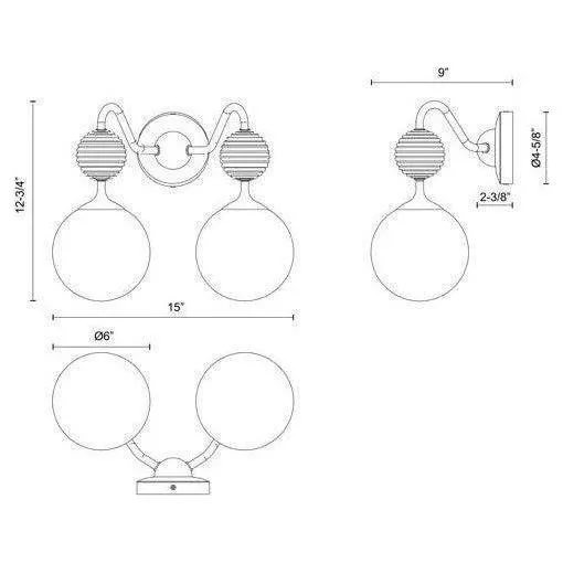 Celia 2-Light 15" Vanity Light