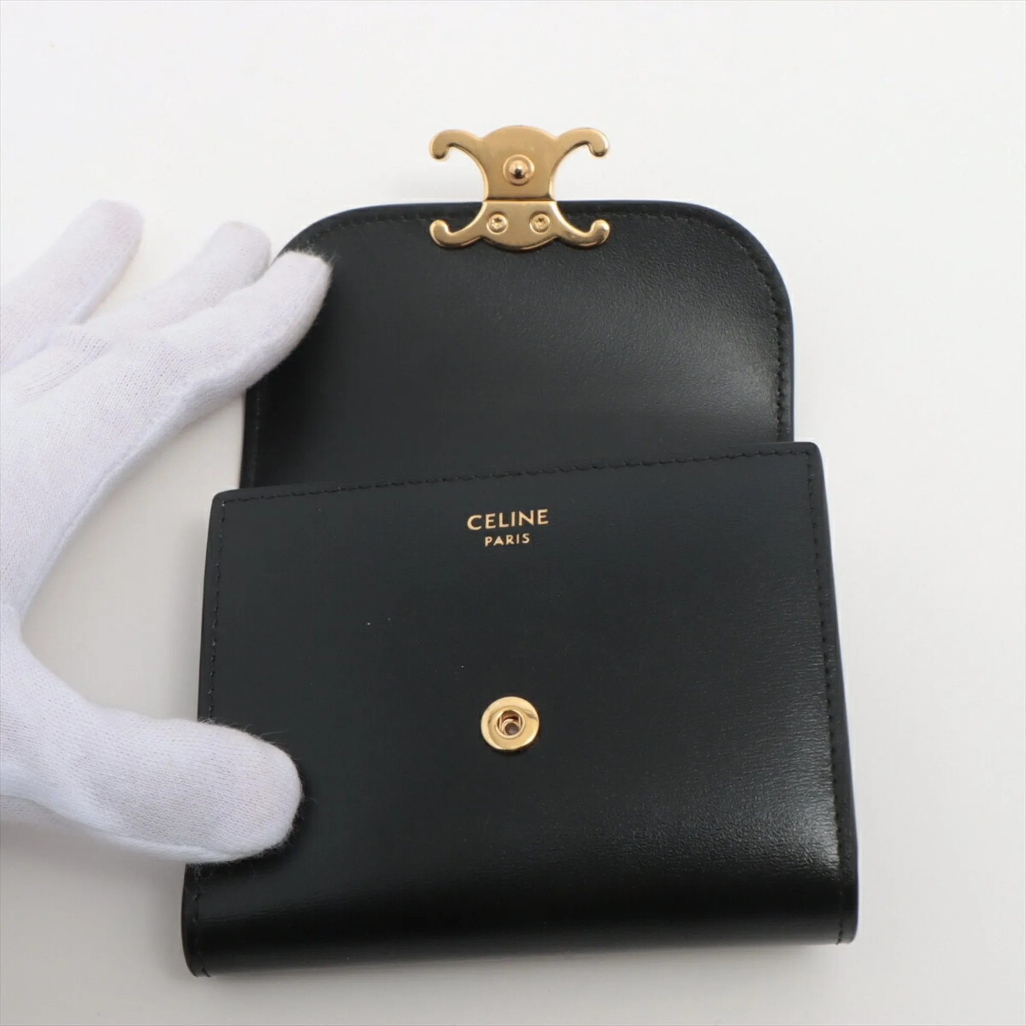 Celine Leather Wallet (Tri-Fold) (Pre-Owned)