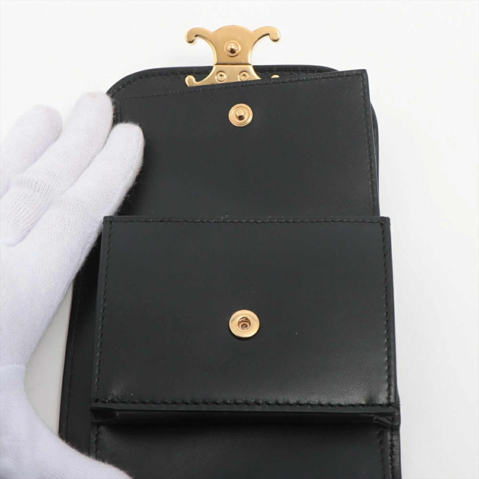 Celine Leather Wallet (Tri-Fold) (Pre-Owned)