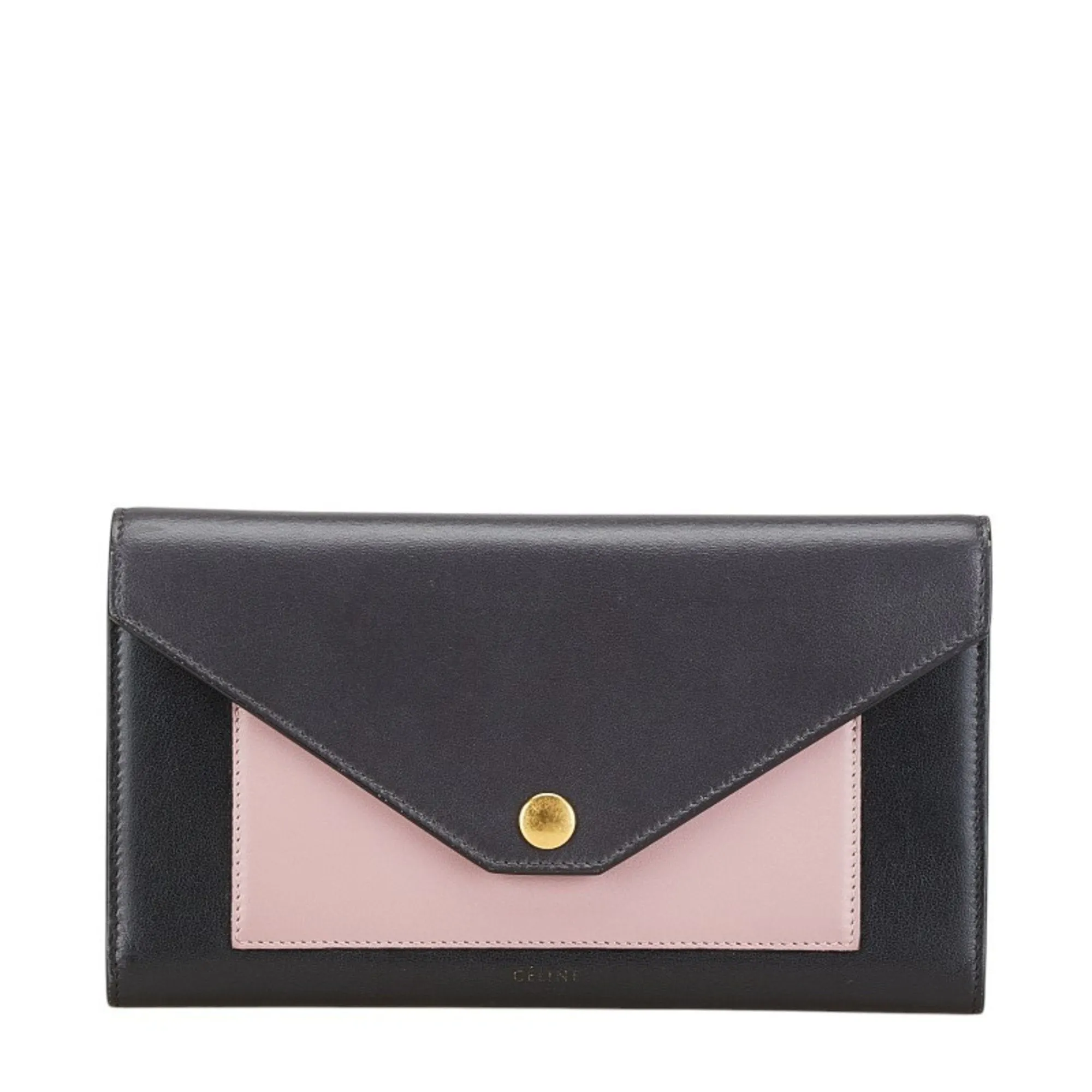 Celine pink Leather Long Wallet (Tri-Fold) (Pre-Owned)