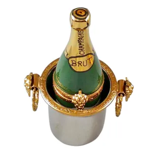 Champagne Bottle in Bucket Limoges Collectible Boxes Rare Find