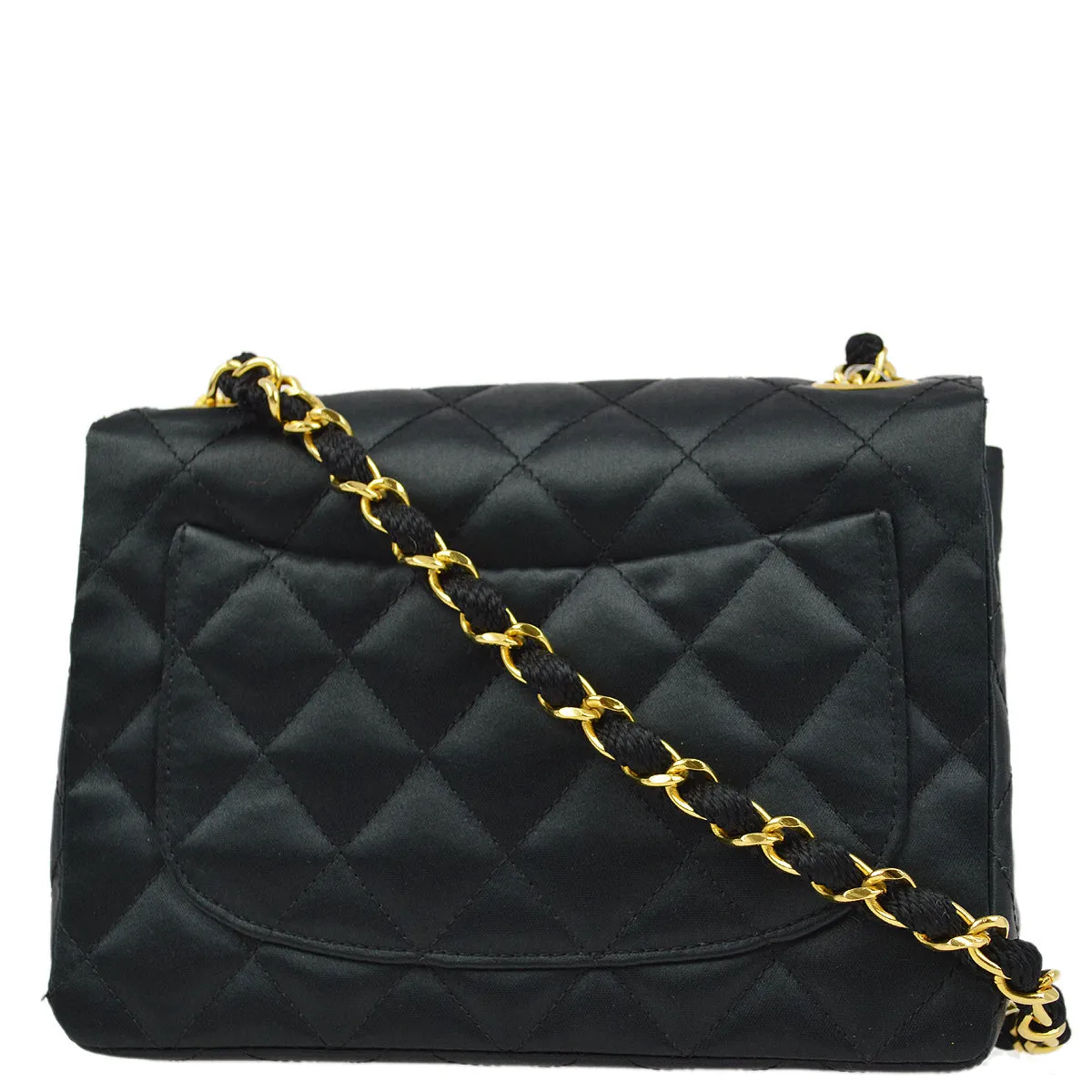 Chanel 1989-1991 Satin Mini Classic Square Flap Shoulder Bag 17