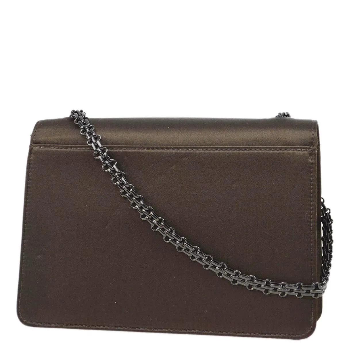 Chanel 1997-1999 Brown Satin Mademoiselle Lock Shoulder Bag