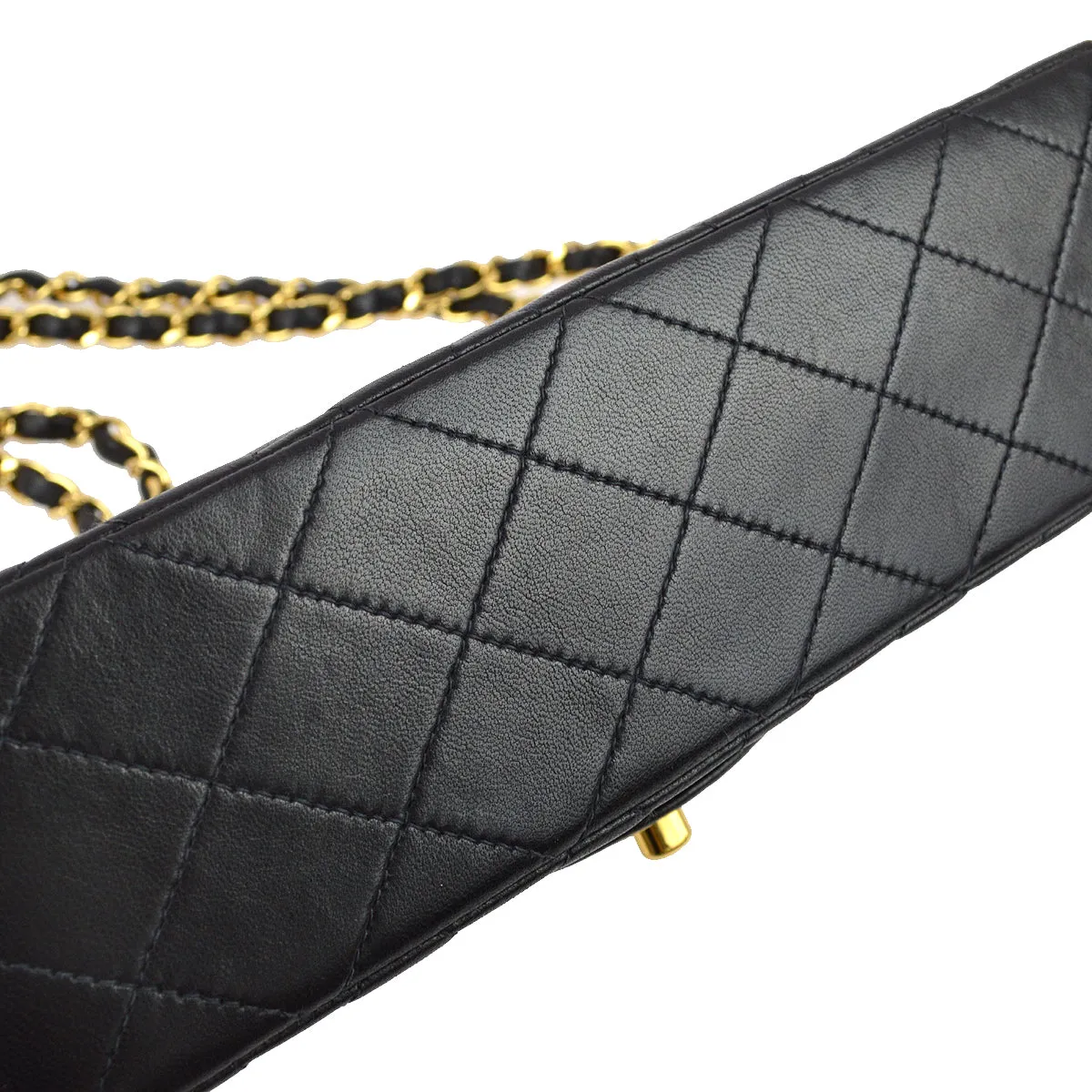 Chanel 2000-2001 Black Lambskin Small Classic Double Flap Shoulder Bag