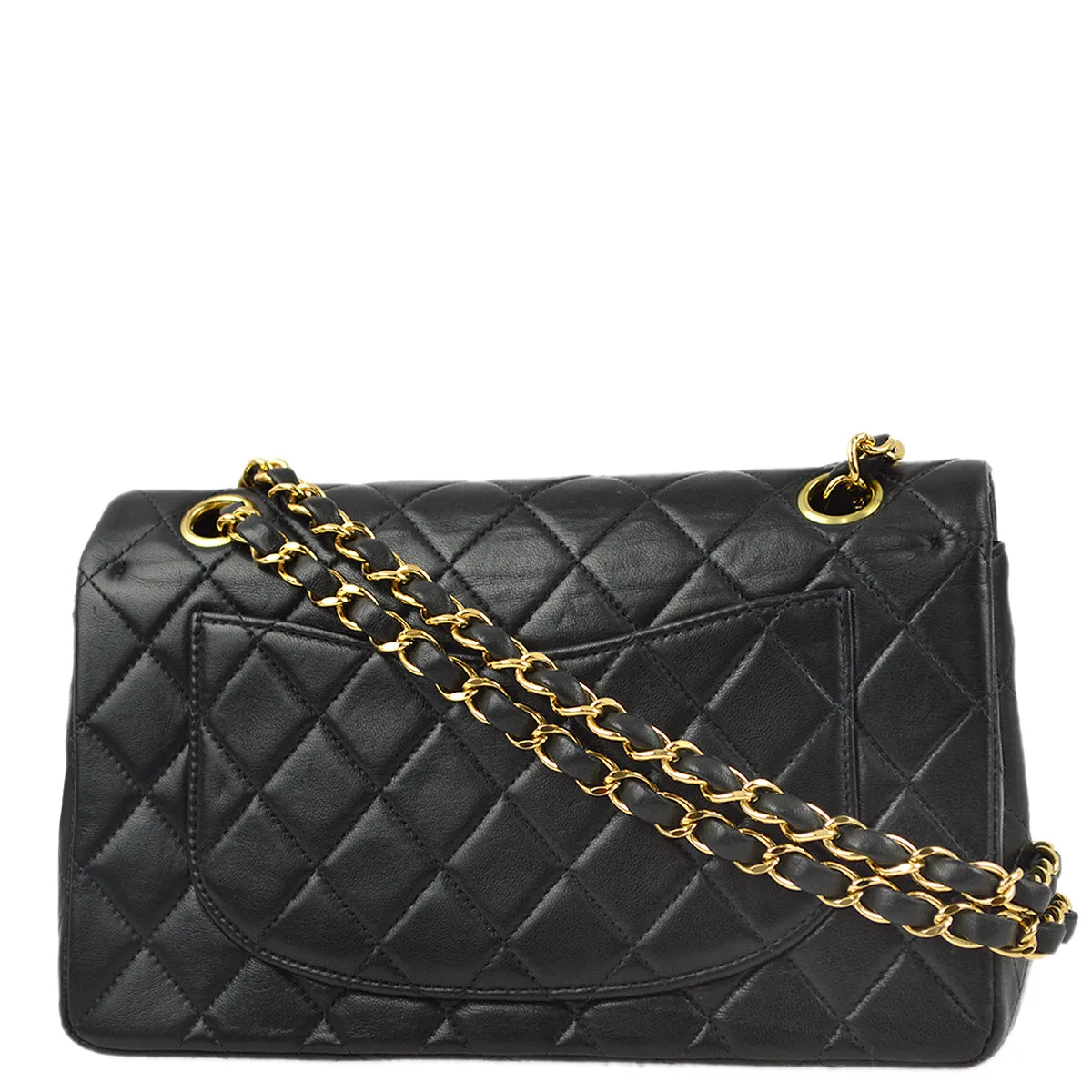 Chanel 2000-2001 Black Lambskin Small Classic Double Flap Shoulder Bag
