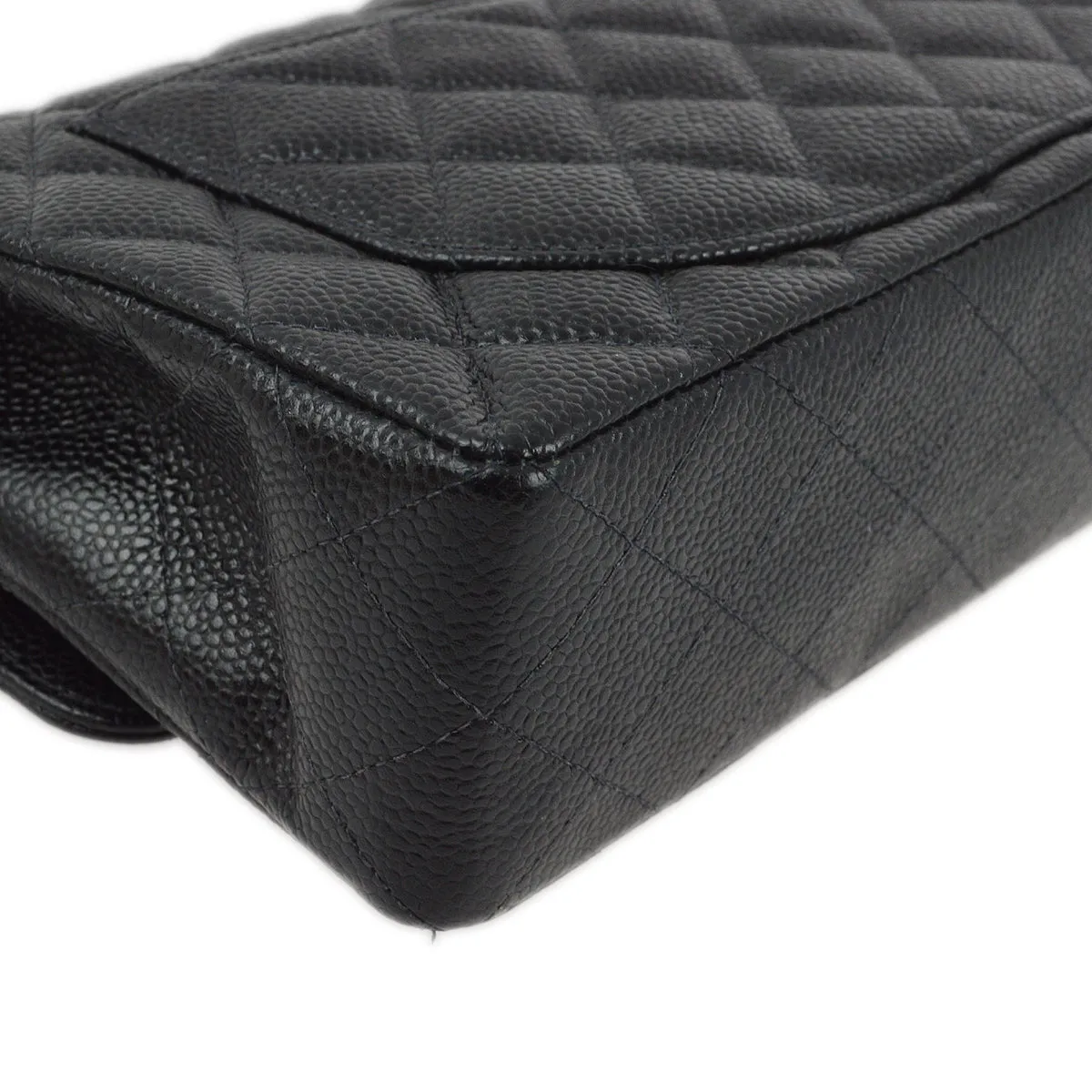 Chanel 2001-2003 Black Caviar Small Classic Double Flap Shoulder Bag