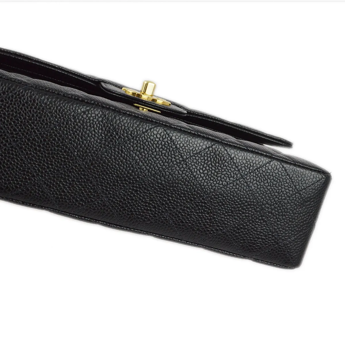 Chanel 2001-2003 Black Caviar Small Classic Double Flap Shoulder Bag