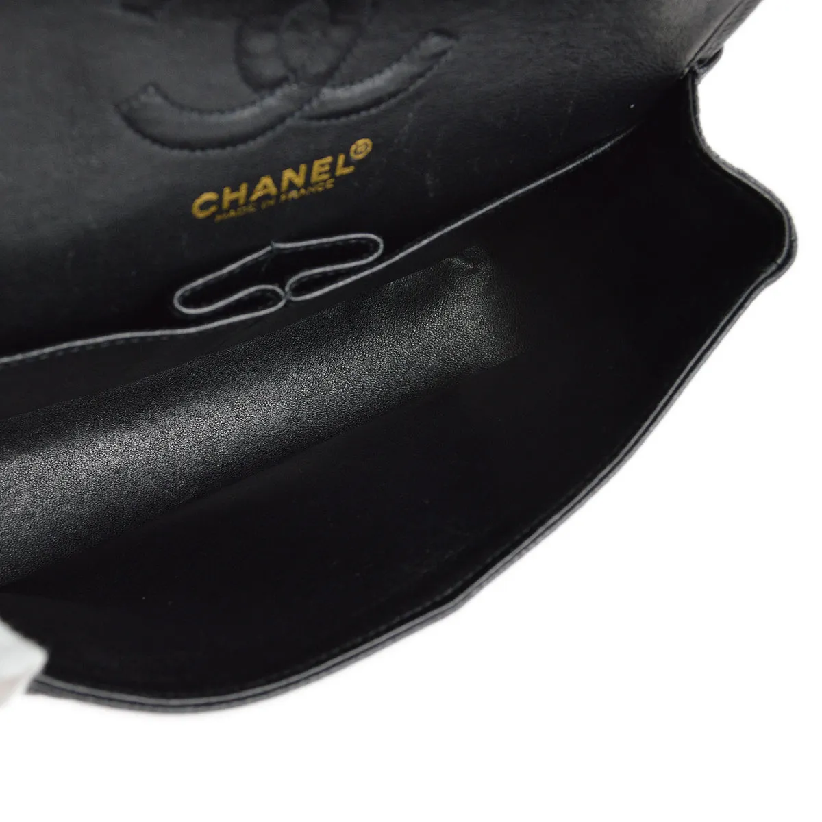 Chanel 2001-2003 Black Caviar Small Classic Double Flap Shoulder Bag