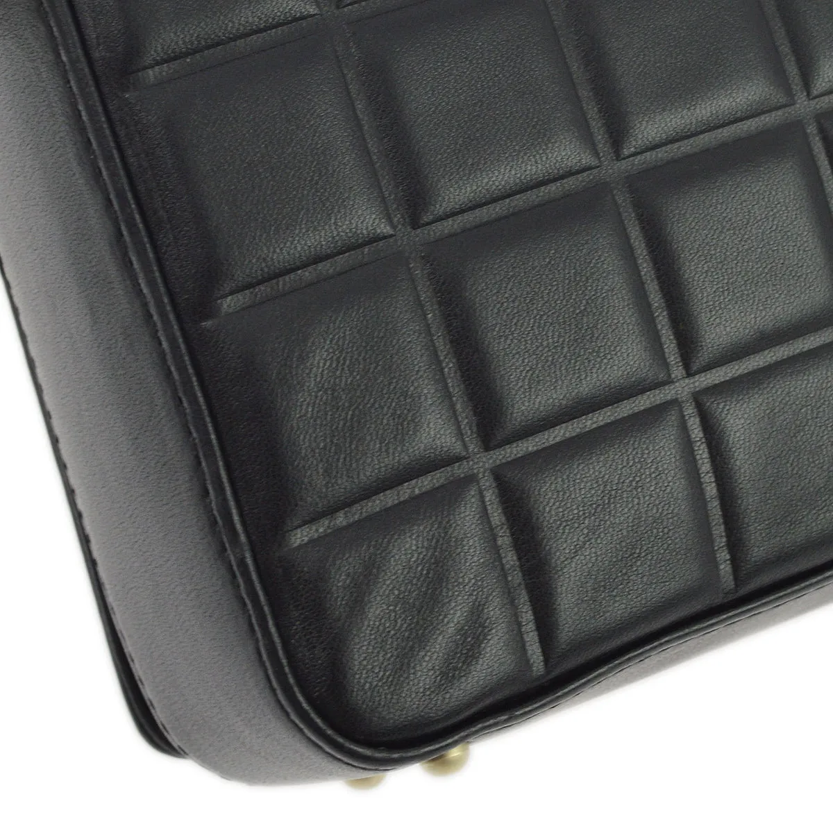 Chanel 2003-2004 Black Lambskin Choco Bar Shoulder Bag