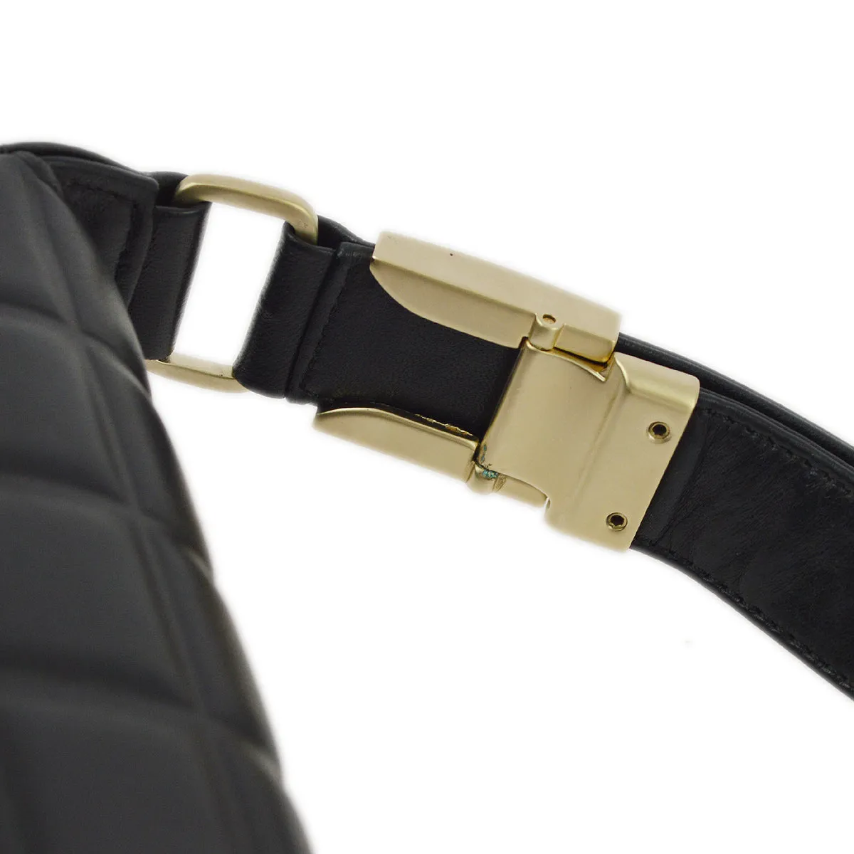 Chanel 2003-2004 Black Lambskin Choco Bar Shoulder Bag