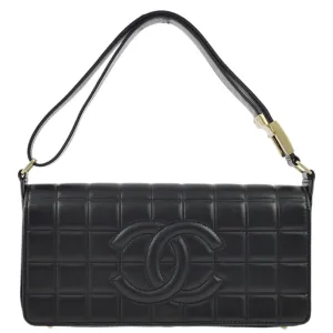 Chanel 2003-2004 Black Lambskin Choco Bar Shoulder Bag