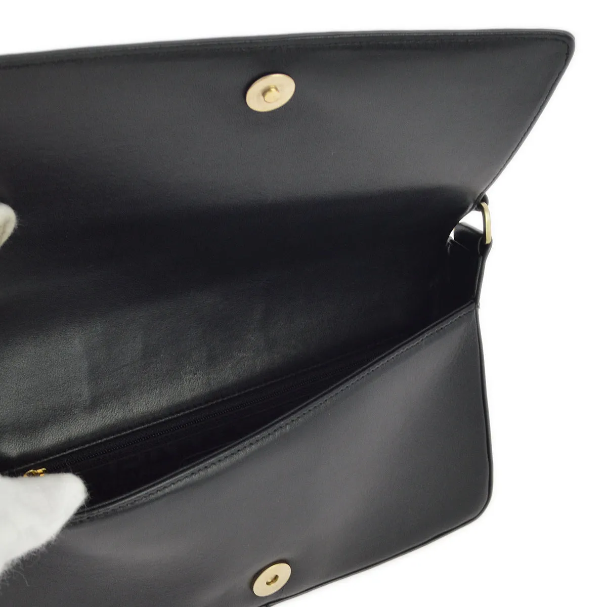 Chanel 2003-2004 Black Lambskin Choco Bar Shoulder Bag