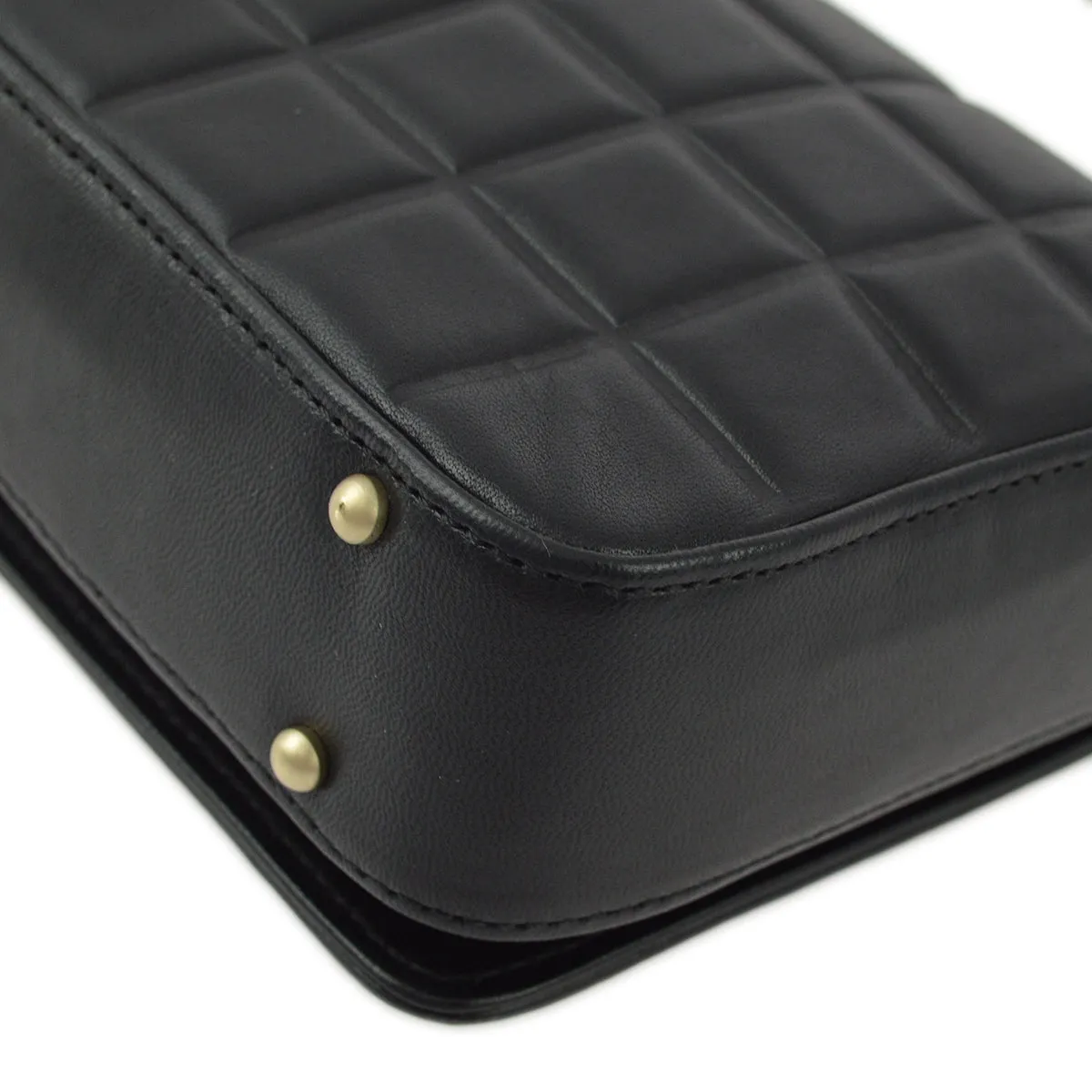 Chanel 2003-2004 Black Lambskin Choco Bar Shoulder Bag