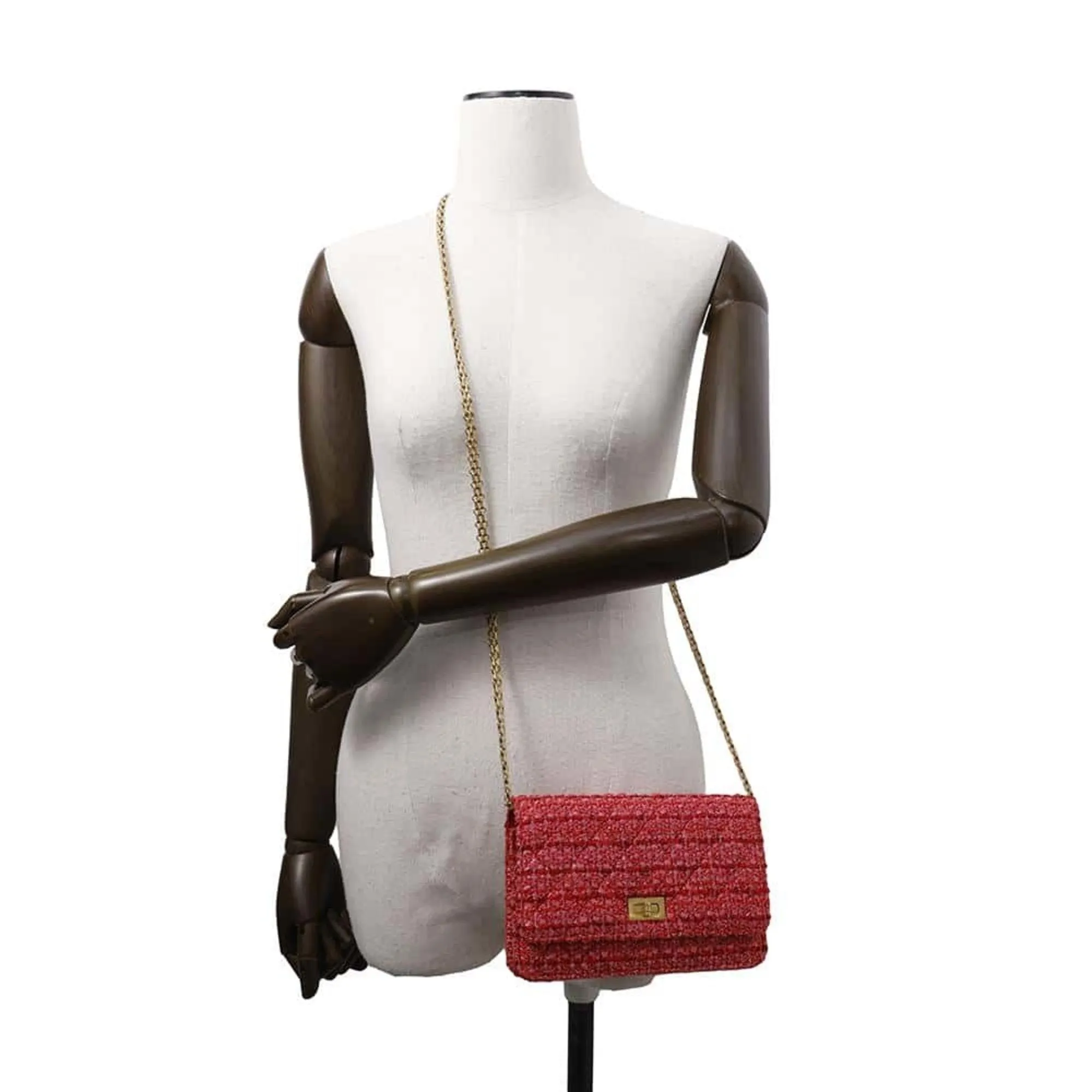 Chanel 2.55 Tweed Chain/Shoulder Wallet (Pre-Owned)