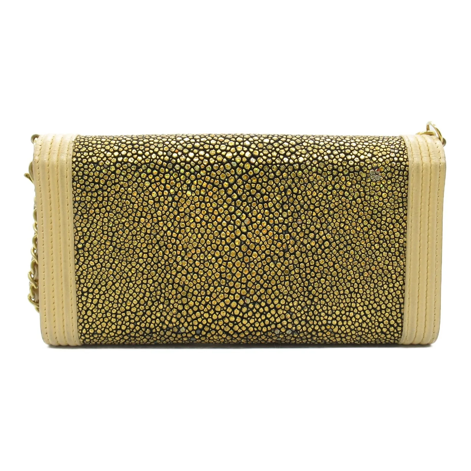 Chanel Boy Chain Wallet Leather Long Wallet
